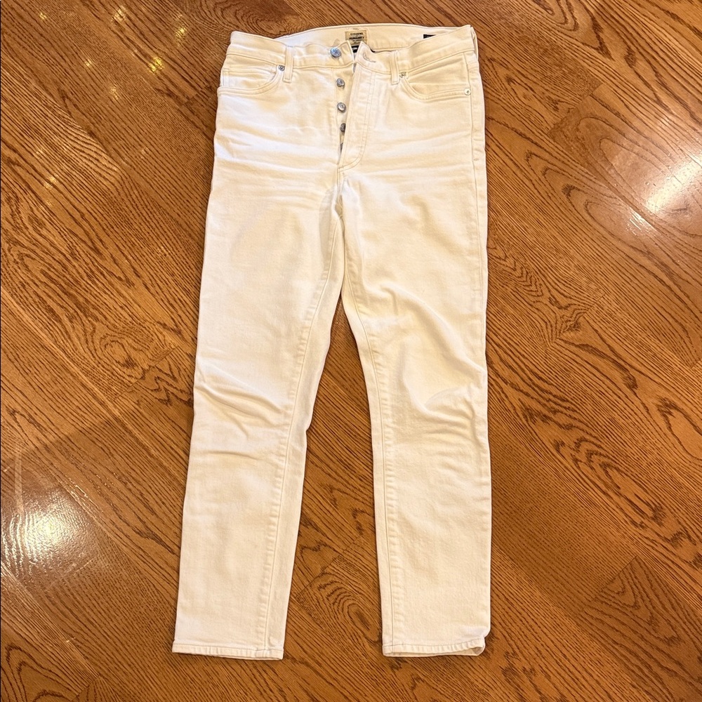 Citizens Of Humanity Olivia, high-rise, slim ankle white Skinny Jeans